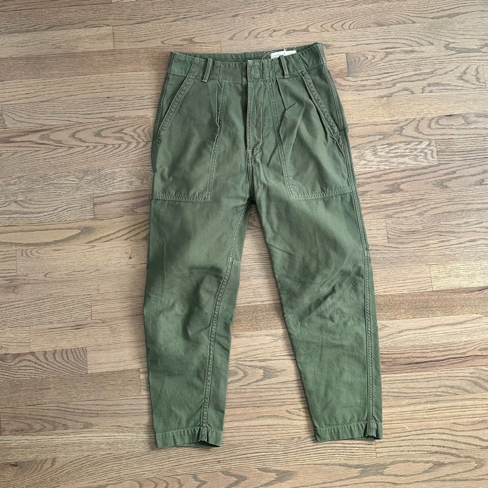 Citizens Of Humanity Surplus Harrison Olive Green Cropped Pants